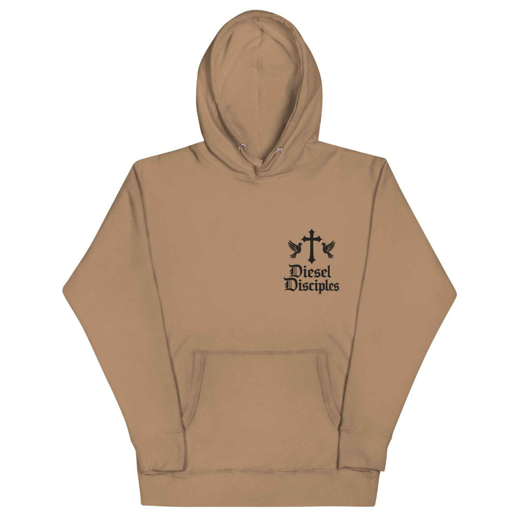 Unisex black logo Diesel Disciples Col 3:23 Hoodie