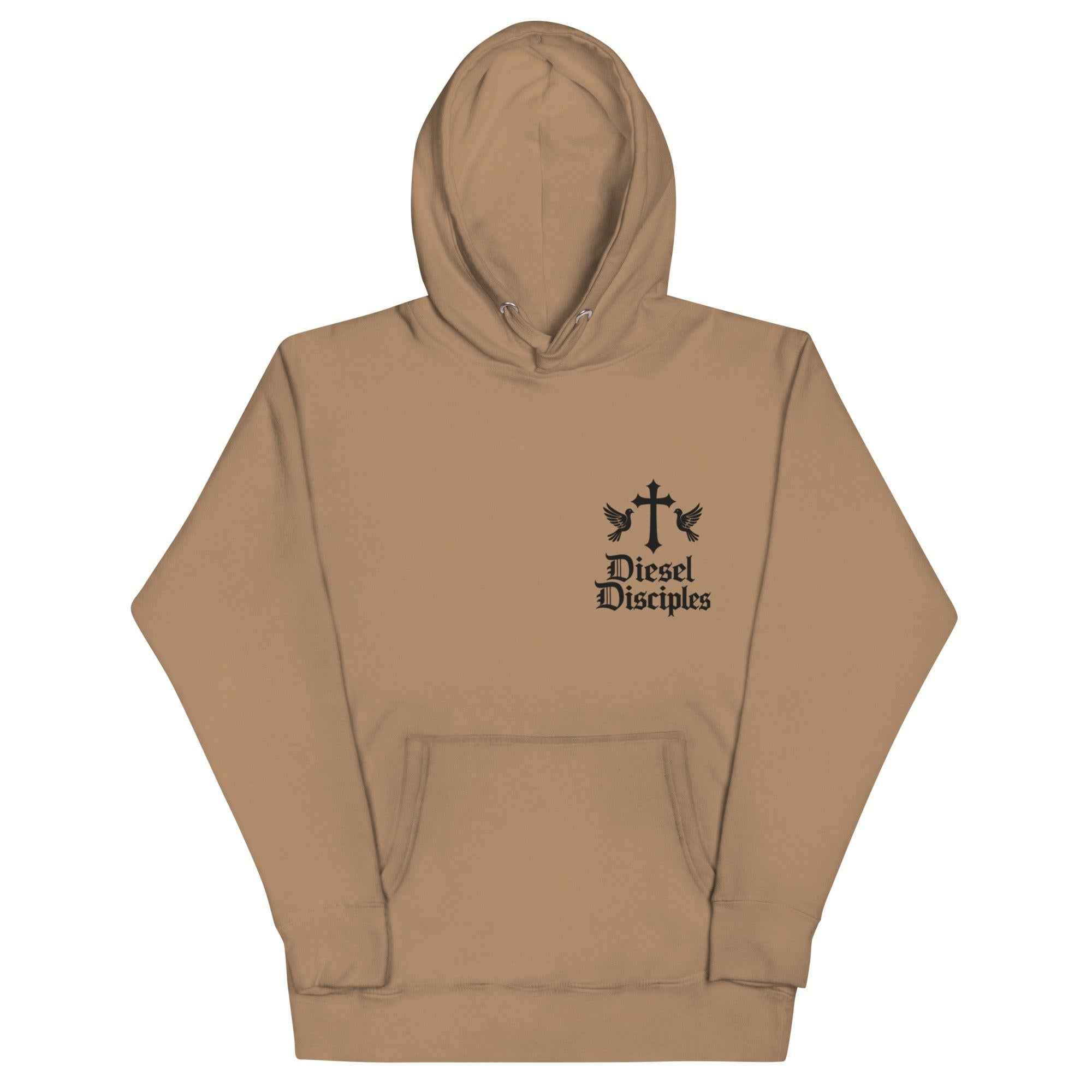 Unisex black logo Diesel Disciples Col 3:23 Hoodie